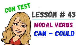 LESSON #43  **MODALS** in English  CAN y COULD ➼VERBOS MODALES explicación en español y TEST