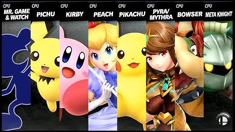 Mr. Game & Watch VS Pichu VS Kirby VS Peach VS Pikachu VS Pyra Mythra VS Bowser VS Meta Knight Smash