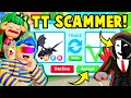 My *CRUSH* Saw a TT SCAMMER *STEAL* My DREAM SHADOW DRAGON In BLINDFOLD CHALLENGE?! Adopt Me Roblox