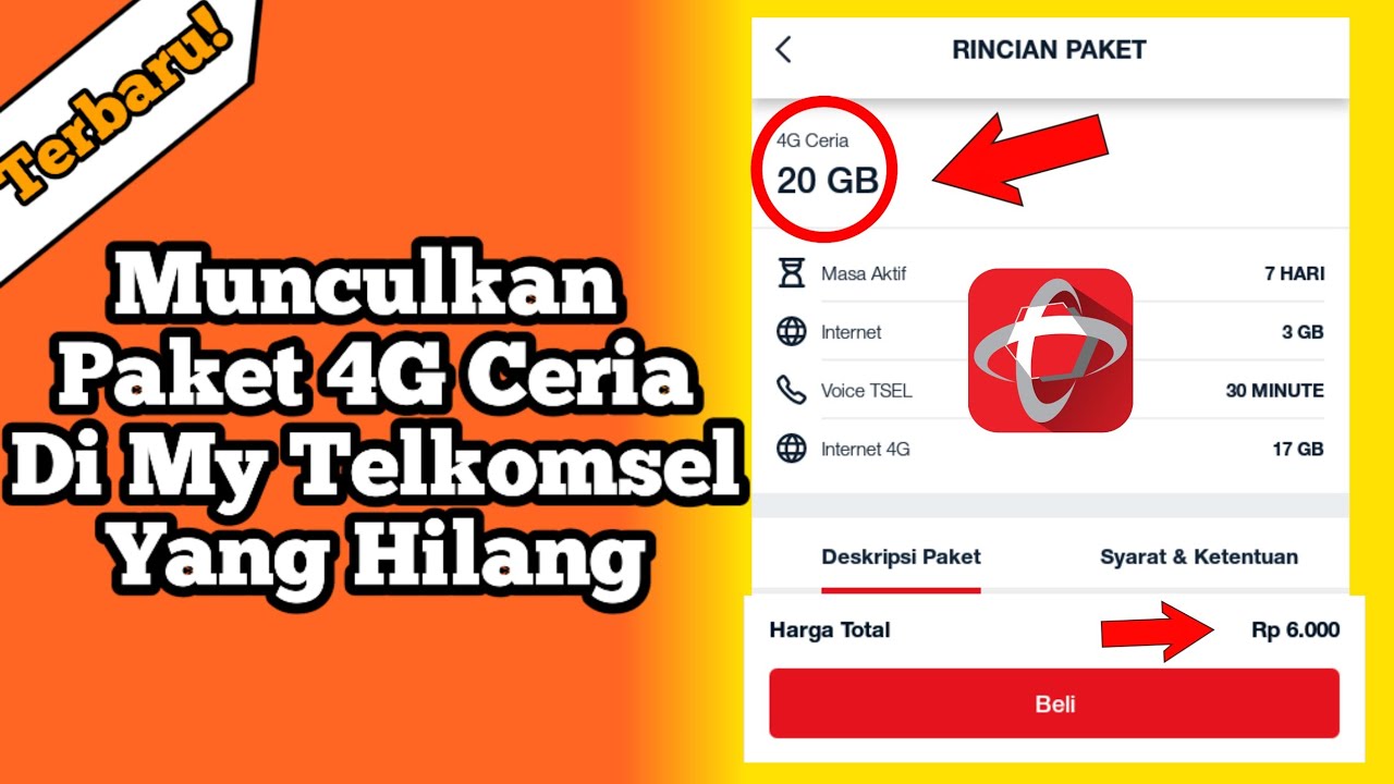 Kode Paket 4G Telkomsel / Paket Internet Murah Telkomsel 4G Ceria