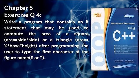 Object-Oriented Programming using C++  Chapter 5 Exercise Question 4|Tasleem Mustafa |Tariq Mahmood