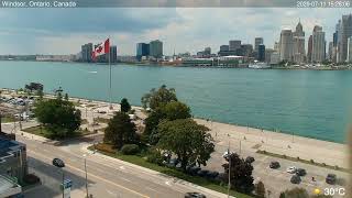🔴 Live from Windsor, Ontario, Canada | Detroit Skyline | Detroit River 24/7 🇨🇦🇺🇸