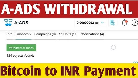 A-ADS Ad Network Withdrawal || Bitcoin to INR Payment || a ads ad network
