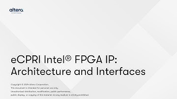 eCPRI Intel® FPGA IP:  Architecture and Interfaces