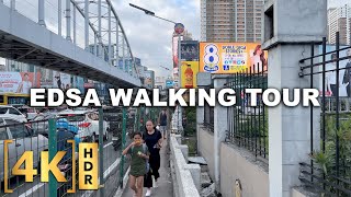 This is What EDSA Looks Like on Foot! Manila's Busiest and Most Congested Road | 4KHDR | Philippines