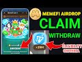 MEMEFI Airdrop Claim And  Withdraw in Bank | Memefi  Airdrop Withdraw | MEMEFI Claim Airdrop