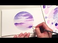 Simple Watercolor Sunset Landscape Tutorial For Beginners