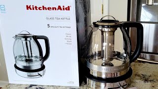 KitchenAid KEK1322SS Electric Glass Tea Kettle, 1.5 L, Stainless Steel 
