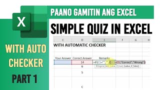 Excel Tutorial | FILIPINO - HOW TO CREATE SIMPLE QUIZ IN EXCEL WITH AUTOMATIC CHECKER Part 1 screenshot 3