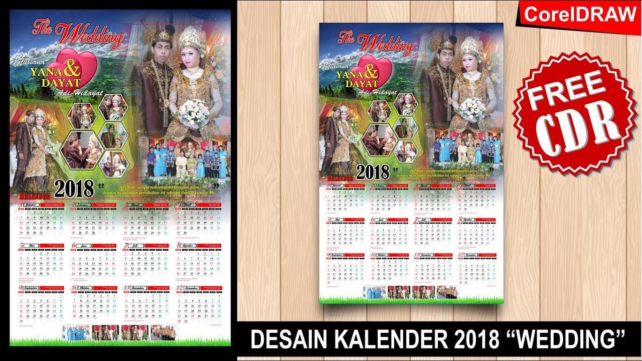  Desain  Kalender  2021 dengan CorelDRAW Wedding Kalender  