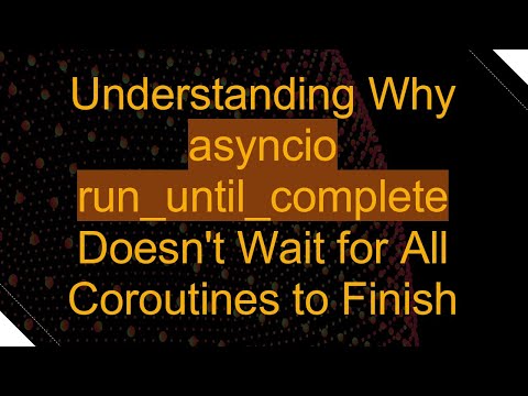 Understanding Why asyncio