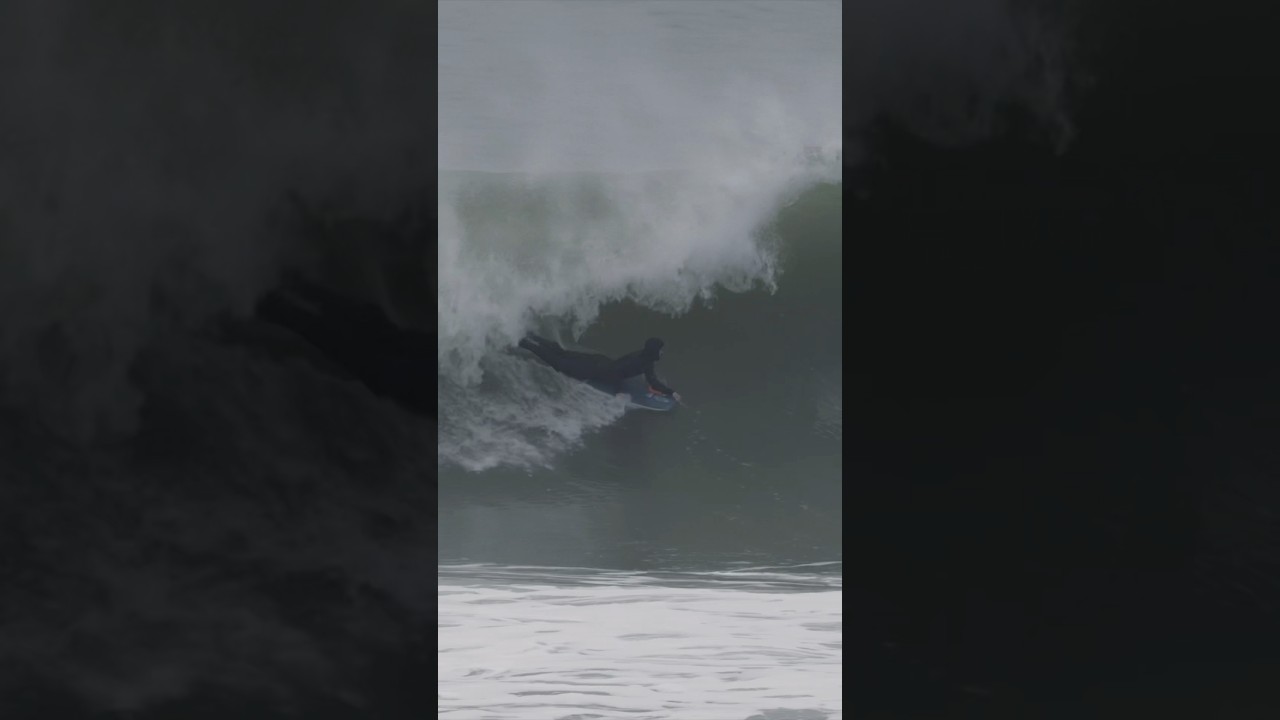 Does it count as a make if you end up still on your board but behind the wave?? #bodyboarding