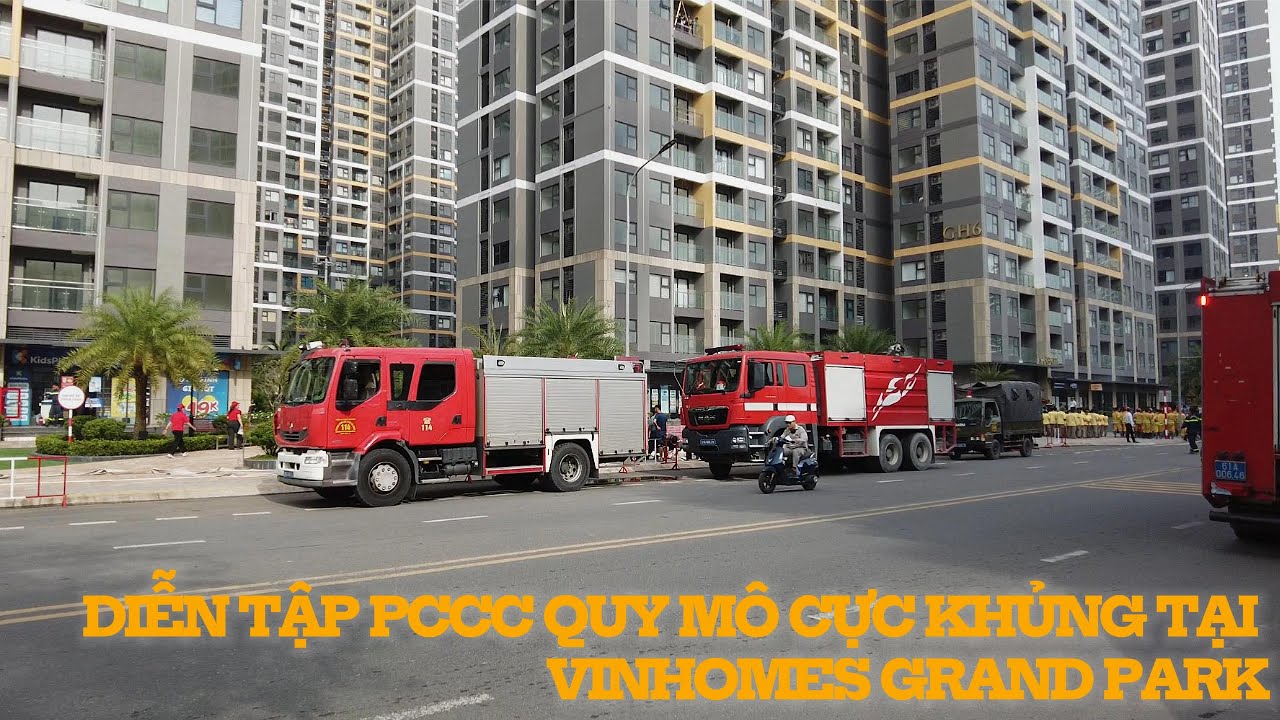 Diễn tập phòng cháy chữa cháy cấp thành phố quy mô cực khủng tại Vinhomes Grand Park