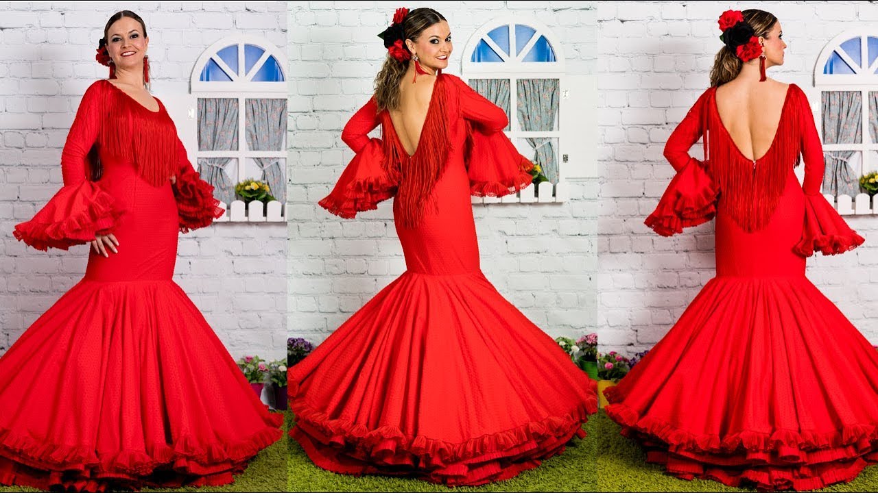 Vestido flamenco de mujer clavel parte -