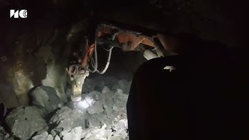 Demolition robots are used in underground mines for crushing operations.