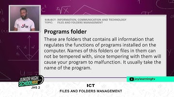 JHS 2 - ICT - Files and Folder Management