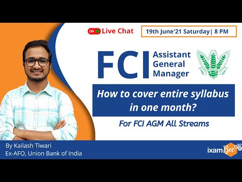 FCI AGM 2021: How to Finish Your Syllabus in One Month?(For All Streams)| Kailash Tiwari