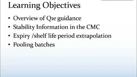 ST101 Lecture 11: Evaluation of Stability Data