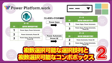 Power Apps の複数選択可能なコンボボックスと同じ選択肢を複数可能な選択列に含むデータを表示する方法 #PowerApps