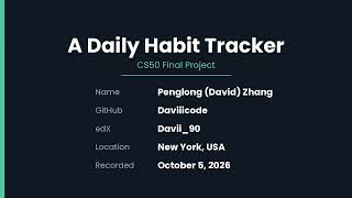 CS50 Final Project Daily Habit Tracker screenshot 5