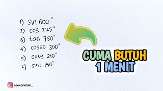 CARA NGITUNG SUDUT TRIGONOMETRI (Cos 225, Sin 600, Tan 750, Cosec 300, DLL)