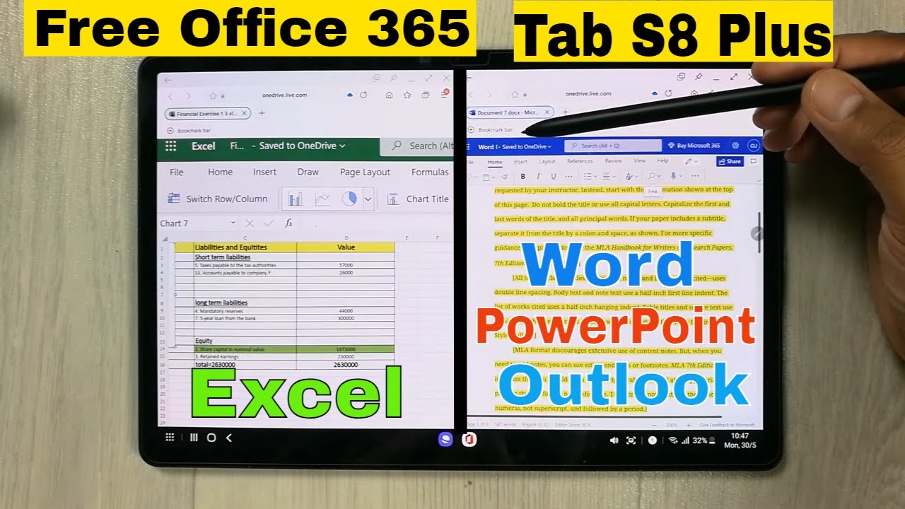 How to Get Microsoft Office 365 Free On Samsung Galaxy Tab S8 Plus - (Word,  Excel, PowerPoint) - YouTube