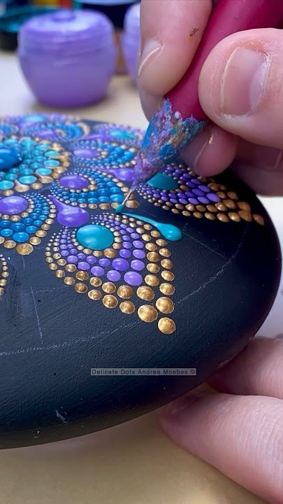 Peacock dot mandala rock painting #mandala #art #peacock #satisfying #painting #artandcraft #gifts