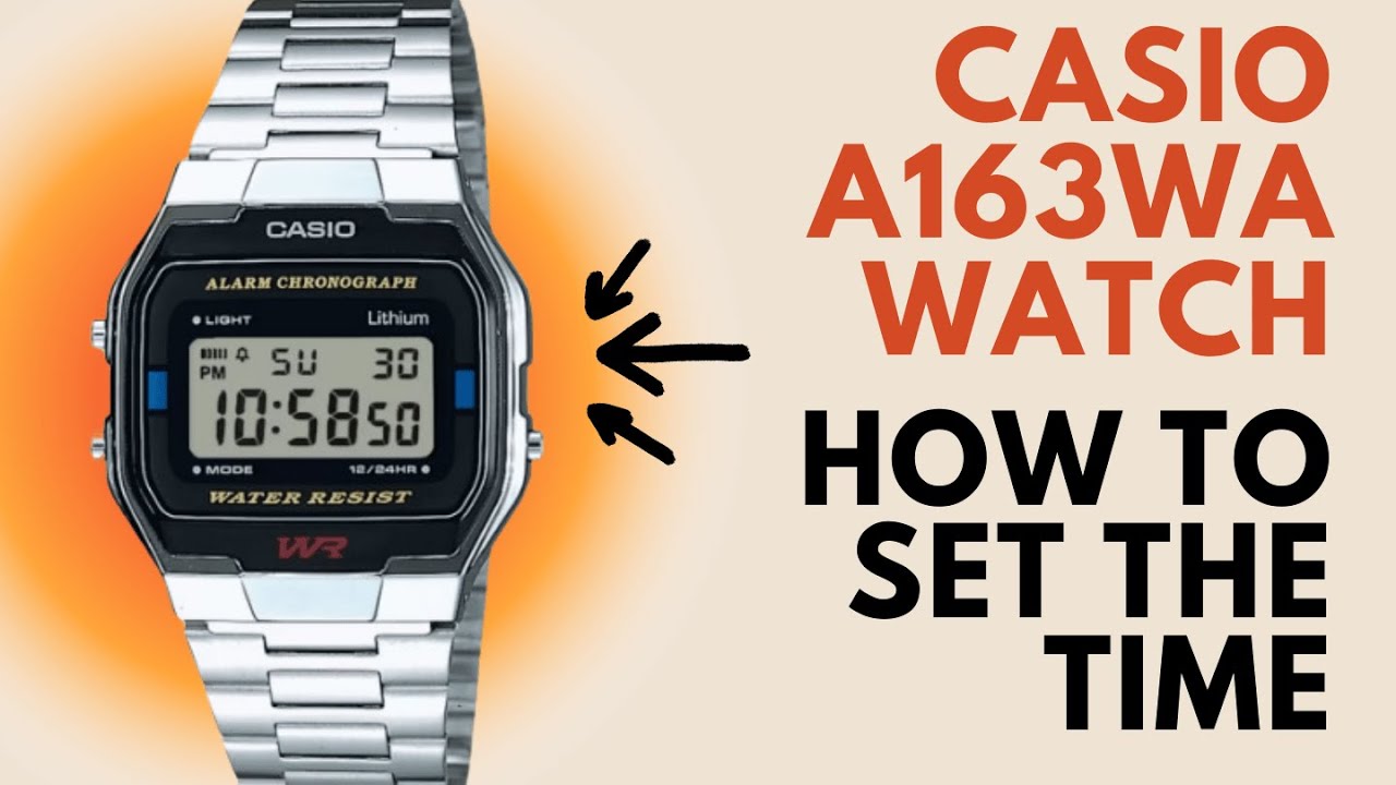 How to Set Time on Casio A163WA with 3 Buttons - YouTube