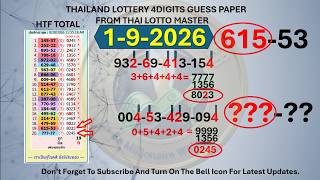1-9-2026 THAILAND LOTTERY 4DIGITS GUESS PAPER "THAI LOTTO MASTER" screenshot 3
