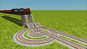 2️⃣ Trainz Real Railgadi Games | Grandient 3D Bumpy Forked Railroad Crossing Tracks | daimond curved