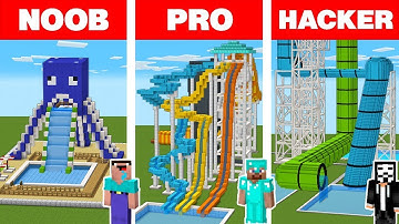 Minecraft FAMILY WATER PARK BUILD CHALLENGE - NOOB vs PRO vs HACKER / Animation !! Nick Gamer 001