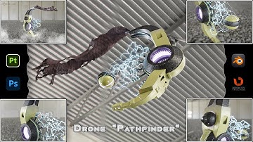 Making Drone with Blender & Substance Painter| 3d Model Demonstration, Animation, Rendering