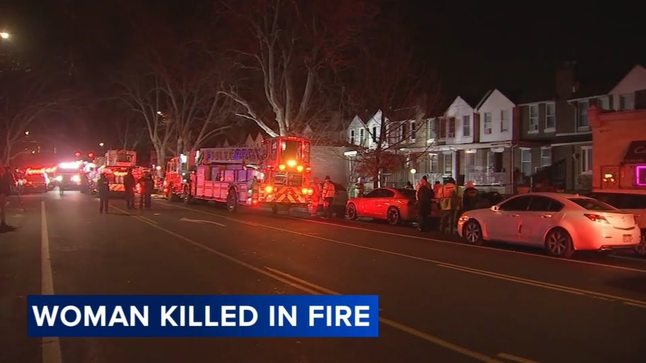 Woman dies in row home fire in Ogontz section of Philadelphia - YouTube