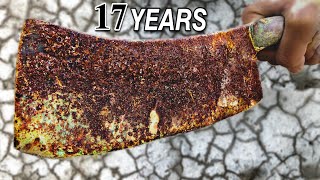 Rusty Meat KILLER CLEAVER Restoration  You Never Seen Before!