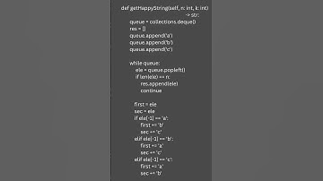 Leetcode Daily Challenge ll 19 Feb25 ll The kth lexicographical string of all happy #leetcode#python