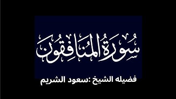 كروما شاشه سوداء سورة المنافقون كاملة لفضيلة الشيخ :سعود الشريم 🌴