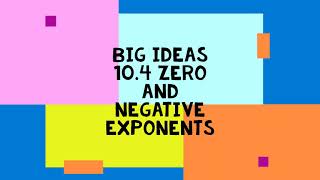 Big Ideas 10 4 Zero and negative exponents