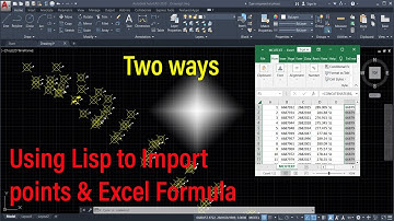 Importing Points there are methods from excel Formula to AutoCAD and using Lisp Guide For Surveyor