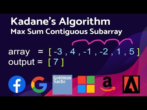 Easiest Explanation - Kadane's Algorithm || Maximum Sum Subarray || Interview Question || Leetcode