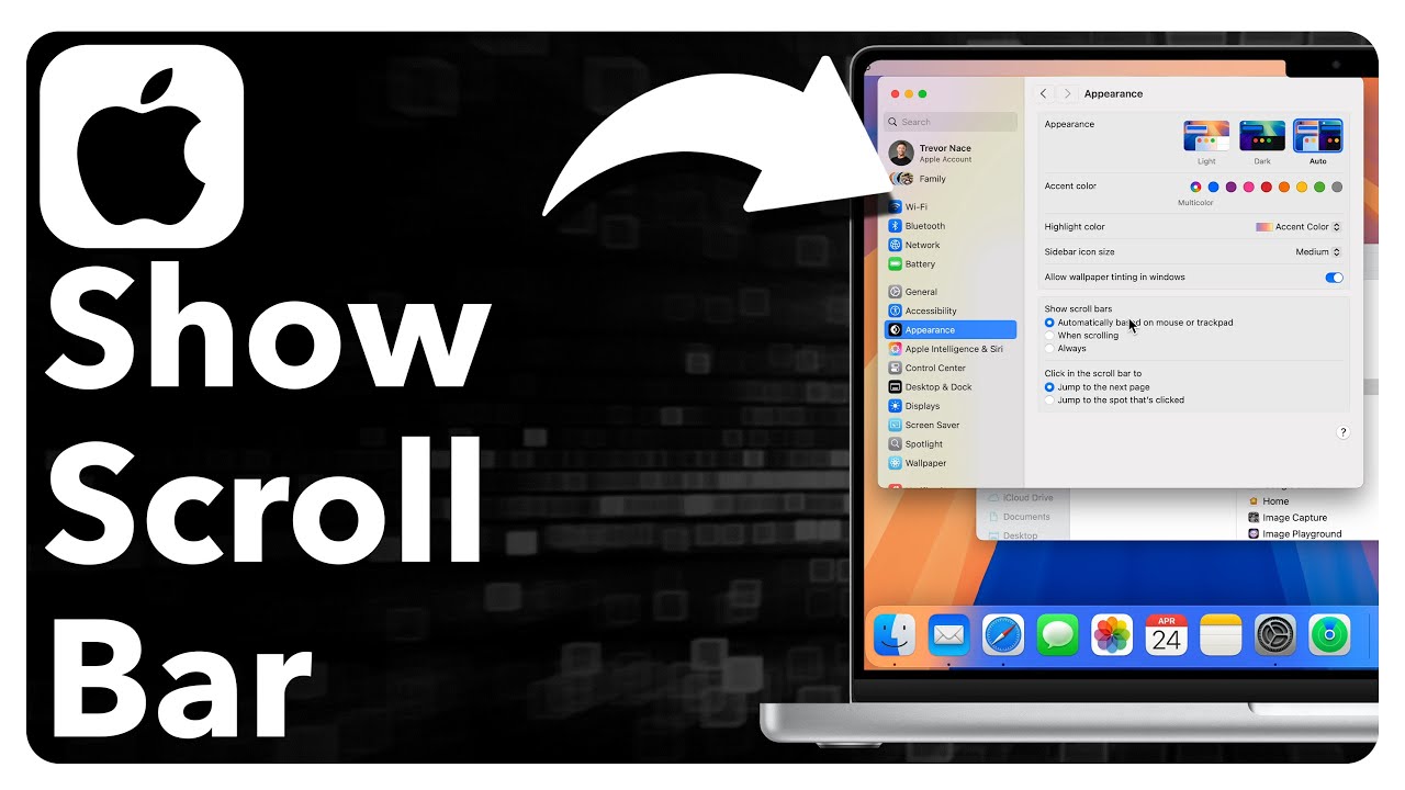 How To Always Show Scroll Bar On Mac - YouTube