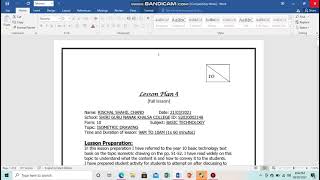 lesson plan 4- isometric drawing