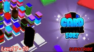 Card Shuffle: Color Sorting 3D Gameplay Level 7 - 10 Complete (Android, iOS).🟪⬜🟨🟥🧐😚☺.....