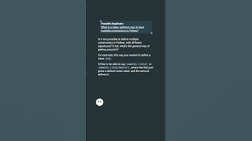 Is it not possible to define multiple constructors in Python? #shorts