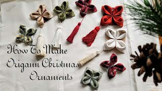 はぎれで作るクリスマスオーナメント　たんざくパッチワーク　How To Make Origami Christmas Ornaments
