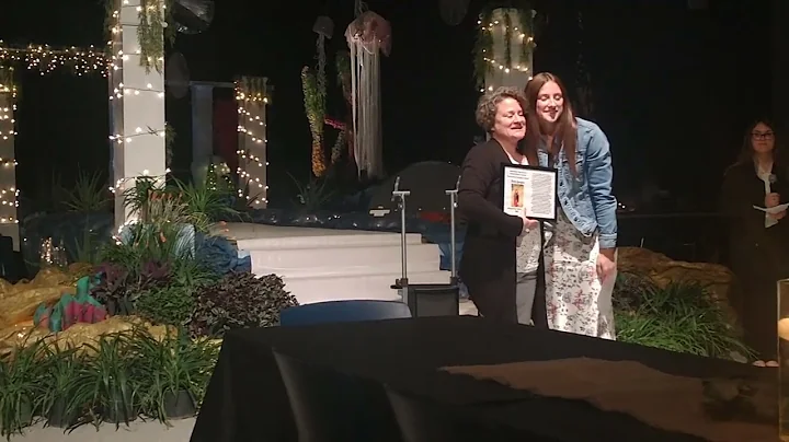 Susan Sprague receiving the Outstanding Educator A...