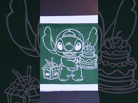 Coloring Stitch with viral Bobbie Goods Style Chalkboard #howtocolor #stitch #art #cozy #viral #fyp