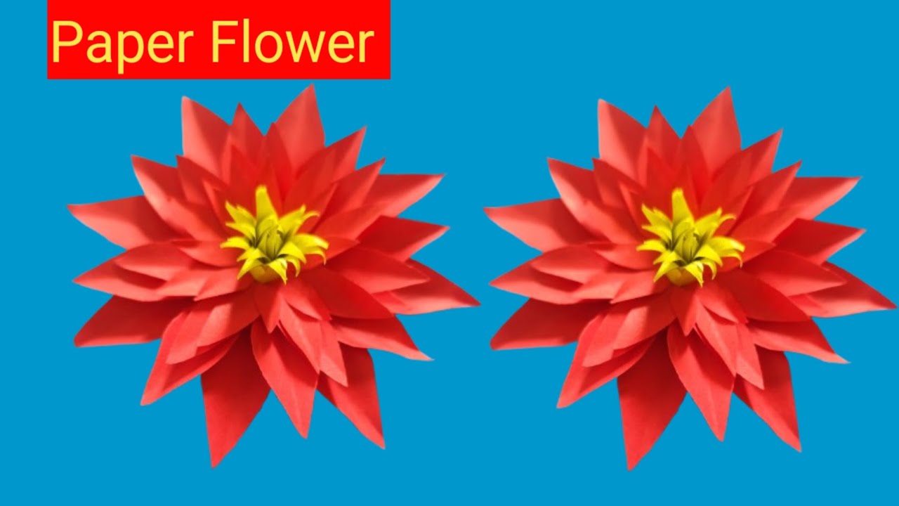 Paper Flower Making Tutorial | Easy DIY Paper Flower Craft | Handmade Decoration Idea