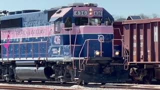 Florida East Coast (FEC) Horn Testing and Yard Work with the "Pink Lady" in New Smyrna Beach, FL.