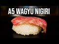 A5 Wagyu Nigiri made by a non sushi chef.