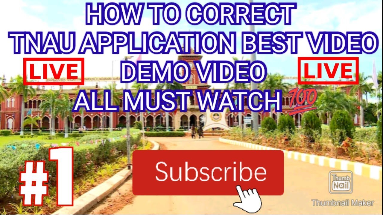 HOW TO CORRECT  TNAU APPLICATION BEST VIDEO DEMO VIDEO ALL MUST WATCH 💯